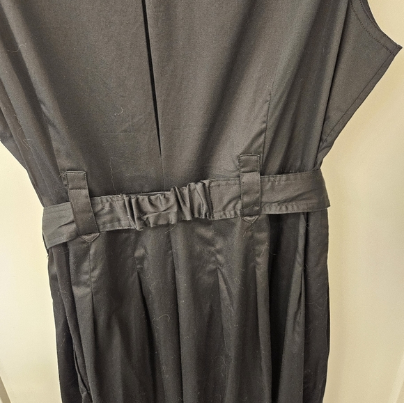 NWT - Alfani Cotton Satin Finish Black Shirt Dress - Size 16W - Picture 7 of 12